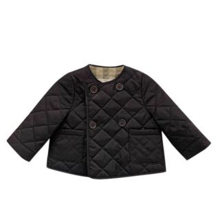 Burberry kids navy quilted jacket