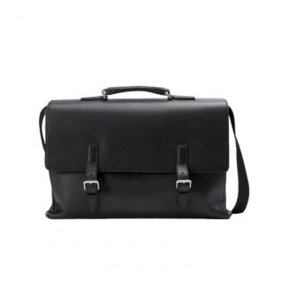 Gucci Black Grained Leather Soft Briefcase