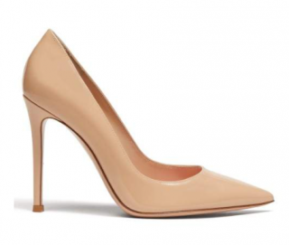 Gianvito Rossi Nude 105 Point-toe Patent-leather Pumps