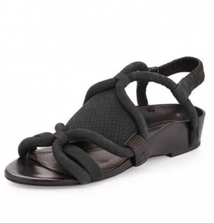 3.1 Phillip Lim Black Marquise Flat Sandals