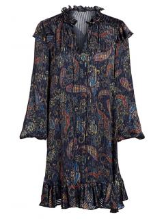 Maje Blue Jacquard Paisley Print Dress