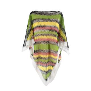 Missoni Tricolour Striped Knit Poncho Tunic Top