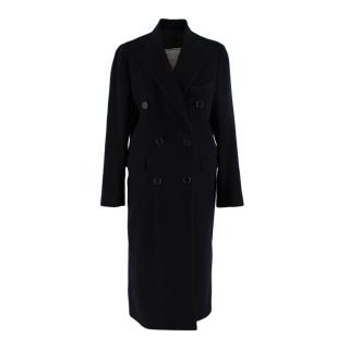 Giuliva Heritage Cindy Deep Navy Wool Cashmere Double Breast Long Coat