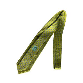 Hermes green sold out penguin print silk tie