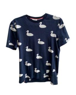 Thom Browne Navy Duck Print T-Shirt