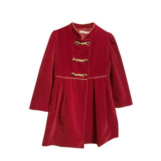 Patachou Red Velvet Dress Coat