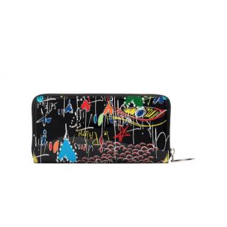 Christian Louboutin Black Panettone Graffiti Patent Leather Wallet