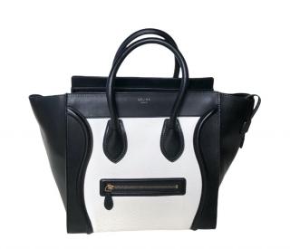 Celine Black & White Mini Luggage Tote Bag