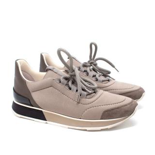 Hermes Taupe Low-Top Buster Sneakers