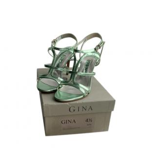 Gina green metallic scrappy sandals