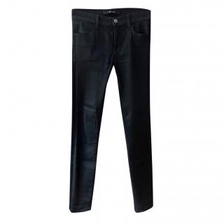 J Brand black coated skinny jeans