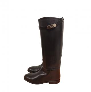 Hermes Black Leather Riding Boots PHW