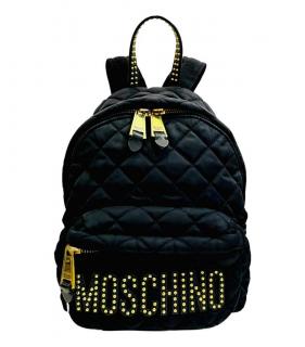 Moschino Quilted Leather Black Studded Backpack