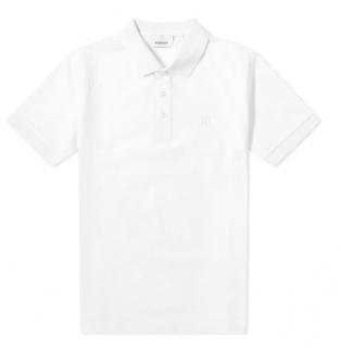 Burberry White Cotton Pique Eddie Polo Shirt