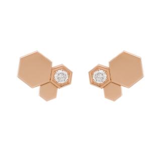Chaumet 18ct Rose Gold Be My Love Diamond Honeycomb Earrings