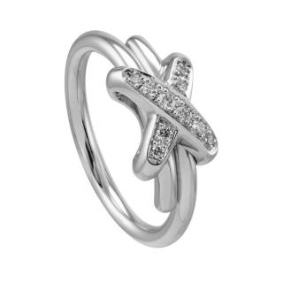 Chaumet 18ct White Gold Diamond Liens Ring - Size 51