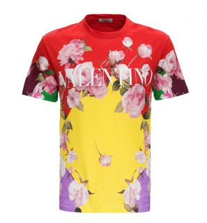 Valentino Flying Flowers Print T-Shirt