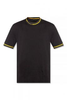 Fendi Roma Contrast Trim Black T-Shirt
