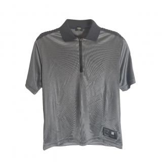 Fendi Grey FF Jacquard Half-Zip Polo Shirt