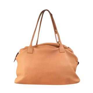 Giorgio Armani Beige Leather Travel Bag