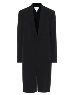 Bottega Veneta Black Wool Twill Suiting Playsuit