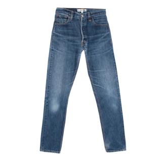 Re/Done Originals Mid-Wash Denim High Waisted Straight Fit Jeans