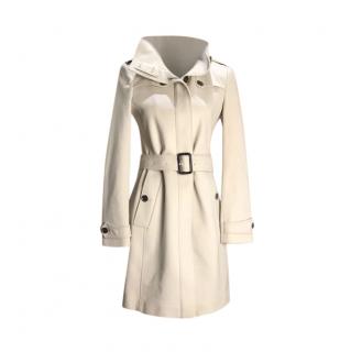 Burberry Stone Grey Wool Belted Coat