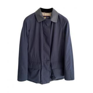 Loro Piana Blue Horsey Jacket with Detachable Hood