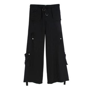 Dior Black Satin Combat Trousers