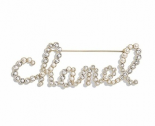 Chanel Crystal & Faux Pearl Embellished Pin Brooch
