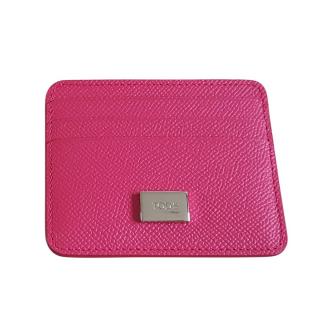Tods Pink Grained Leather Card Holder