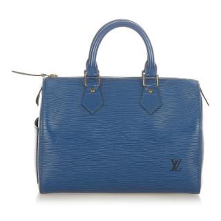 Louis Vuitton Blue Epi Leather Speedy 25 