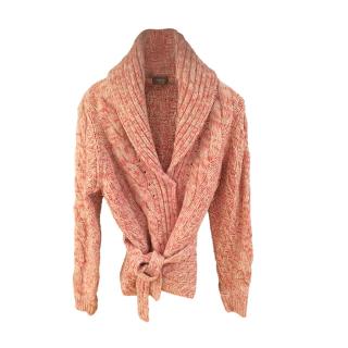 Asprey Pink & White Melange Cashmere Knit Cardigan