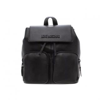 Love Moschino Grained Leather Black Backpack