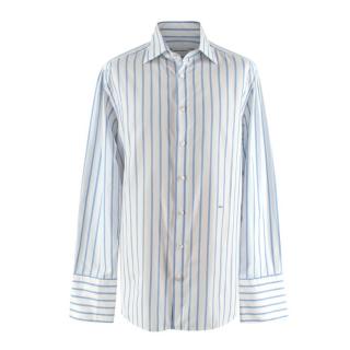 Donato Liguori Blue and White Striped Shirt