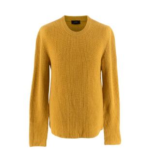Joseph Mustard Yellow Cashmere Waffle Rib Sweater