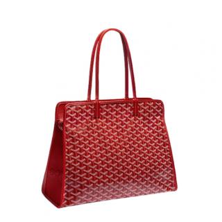 Goyard Red Coated Canvas Hardy PM Tote
