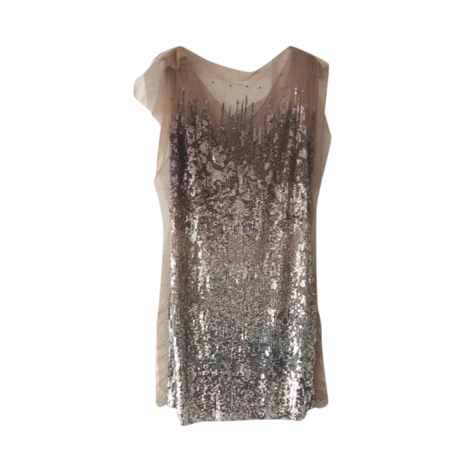 Jenny Packham Pink & Silver Embellished Mini Dress