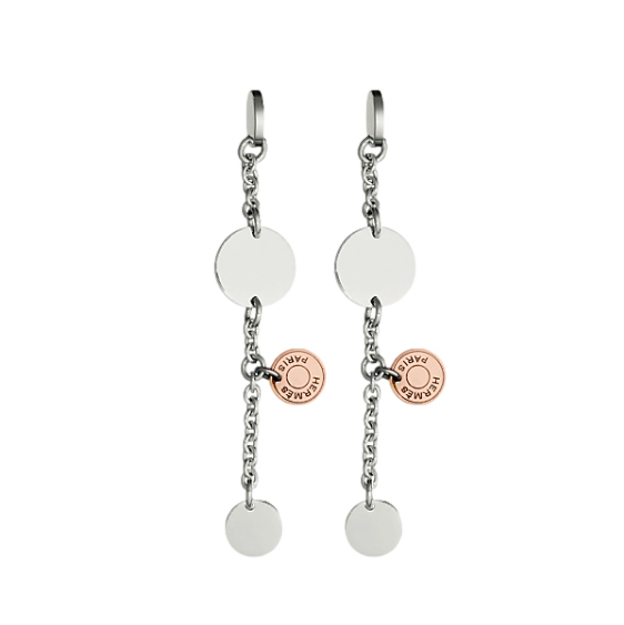 Hermes Confettis Sterling Silver & Rose Gold Earrings