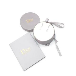 Dior Joaillerie 18k White Gold Chain Drop Diamond Stud Earrings