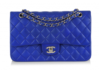 Chanel Blue Quilted Lambskin Classic Double Flap