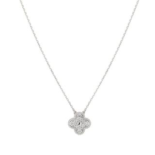 Van Cleef & Arpels 18ct White Gold Diamond Alhambra Necklace