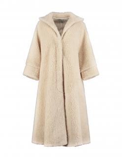 Bernadette Harrold oversized faux shearling coat