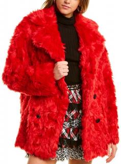 The Kooples Red Faux Fur Coat