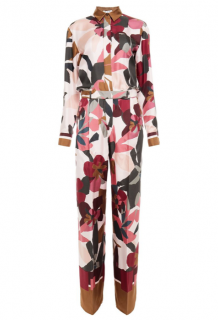 Loro Piana Belted floral-print silk-twill jumpsuit