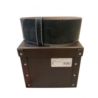 Alaia Black Studded Leather Waist Belt - Size 65