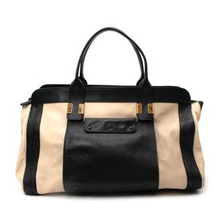 Chloe Black & Cream Leather Alice Tote Bag