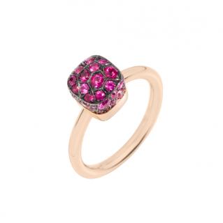 Pomellato 18kt Gold Ruby Solitaire Nudo Ring - Size 56