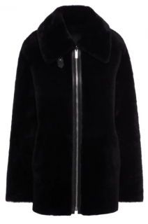 Claudie Pierlot Black Reversible Shearling Coat 