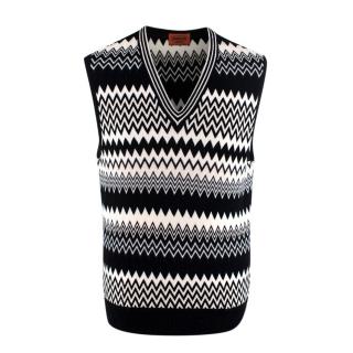 Missoni Black & White Chevron Knitted Sweater Vest